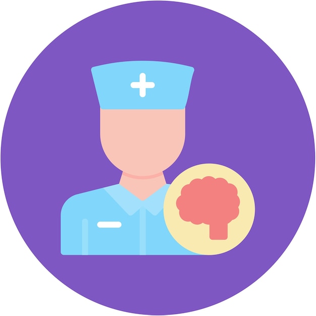 Imagen vectorial del icono de la enfermera de salud mental Se puede utilizar para la enfermería