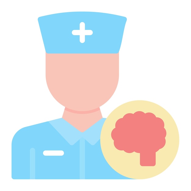 Imagen vectorial del icono de la enfermera de salud mental Se puede utilizar para la enfermería