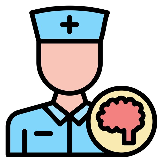 Imagen vectorial del icono de la enfermera de salud mental Se puede utilizar para la enfermería