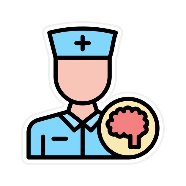 Imagen vectorial del icono de la enfermera de salud mental Se puede utilizar para la enfermería