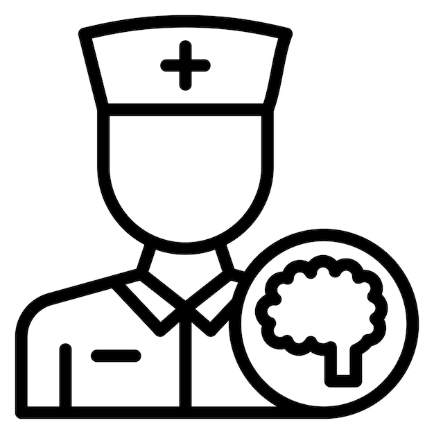 Imagen vectorial del icono de la enfermera de salud mental Se puede utilizar para la enfermería