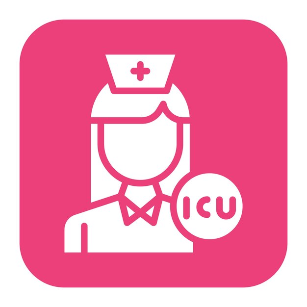 Imagen vectorial del icono de la enfermera de la UCI Se puede utilizar para la enfermería