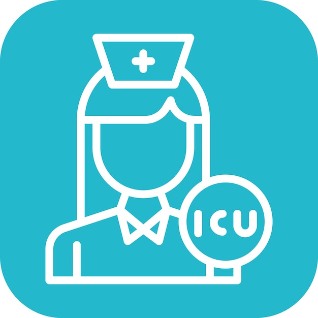 Imagen vectorial del icono de la enfermera de la UCI Se puede utilizar para la enfermería