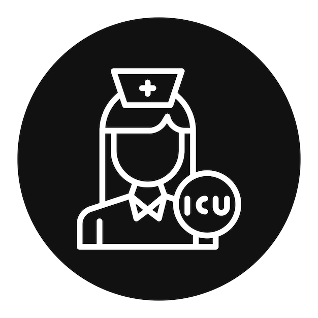Imagen vectorial del icono de la enfermera de la UCI Se puede utilizar para la enfermería