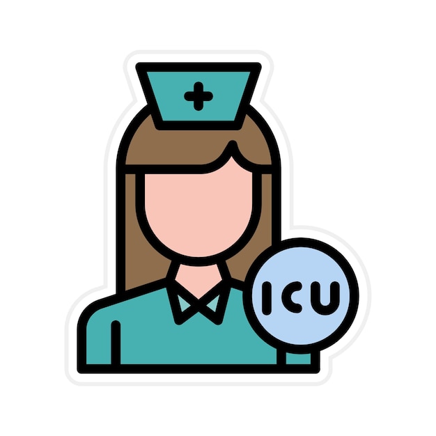 Imagen vectorial del icono de la enfermera de la UCI Se puede utilizar para la enfermería