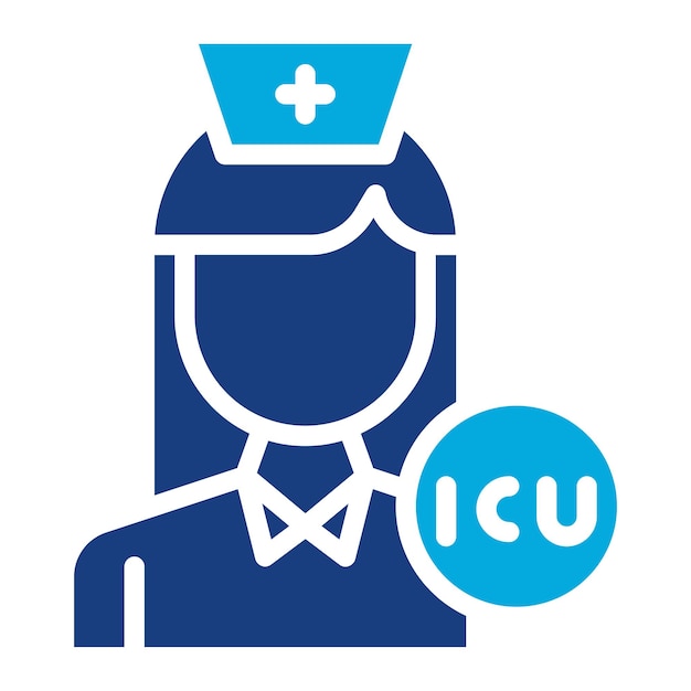 Imagen vectorial del icono de la enfermera de la UCI Se puede utilizar para la enfermería