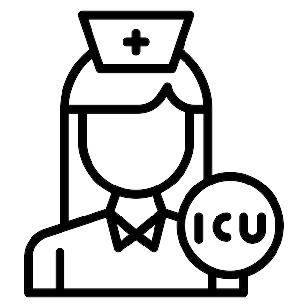 Imagen vectorial del icono de la enfermera de la UCI Se puede utilizar para la enfermería
