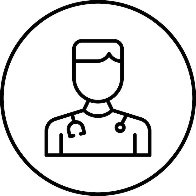 Imagen vectorial del ícono del enfermero masculino Se puede utilizar para la enfermería