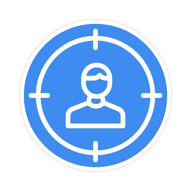 Imagen vectorial del icono de enfoque del cliente Se puede utilizar para los valores básicos
