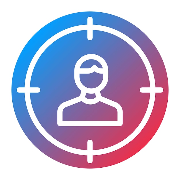 Imagen vectorial del icono de enfoque del cliente Se puede utilizar para los valores básicos