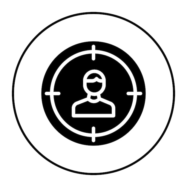 Imagen vectorial del icono de enfoque del cliente Se puede utilizar para los valores básicos