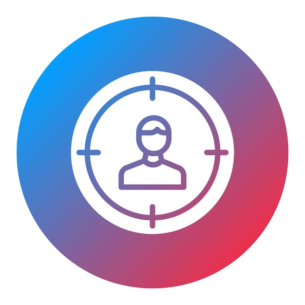 Imagen vectorial del icono de enfoque del cliente Se puede utilizar para los valores básicos