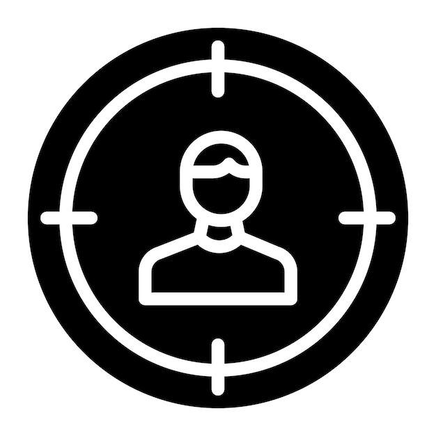 Imagen vectorial del icono de enfoque del cliente Se puede utilizar para los valores básicos