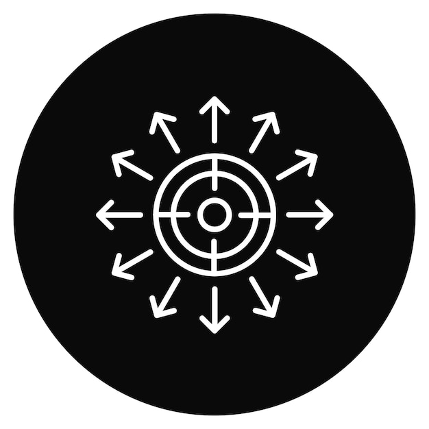 Imagen vectorial del icono de enfoque Se puede utilizar para las habilidades de la vida