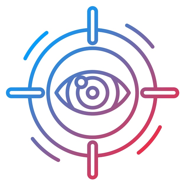 Imagen vectorial de icono de enfoque Puede utilizarse para el optometrista
