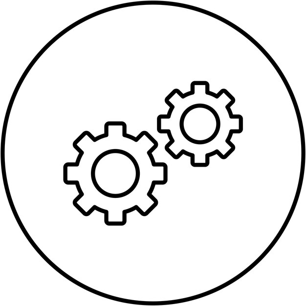 Imagen vectorial del icono del engranaje Se puede utilizar para la energía nuclear