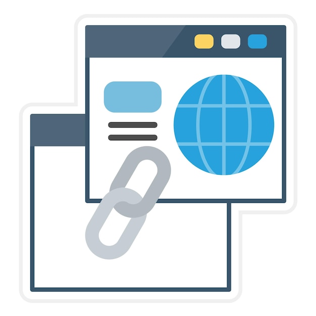 Imagen vectorial del ícono del enlace se puede utilizar para seo y sem