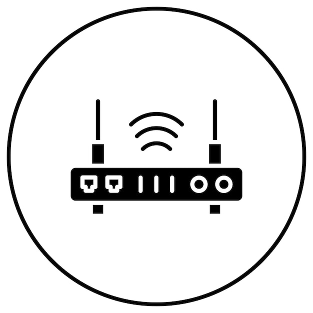 Imagen vectorial del icono del enrutador inalámbrico Se puede utilizar para computadora y hardware