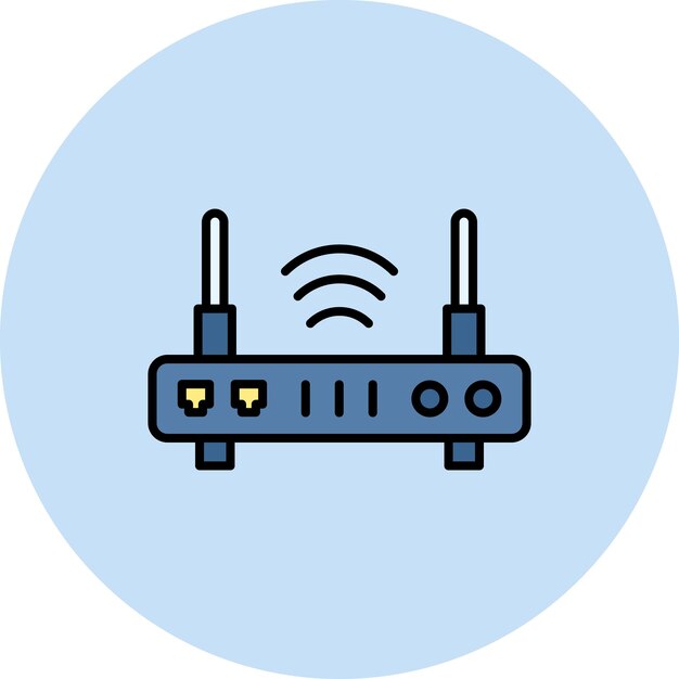 Imagen vectorial del icono del enrutador inalámbrico Se puede utilizar para computadora y hardware