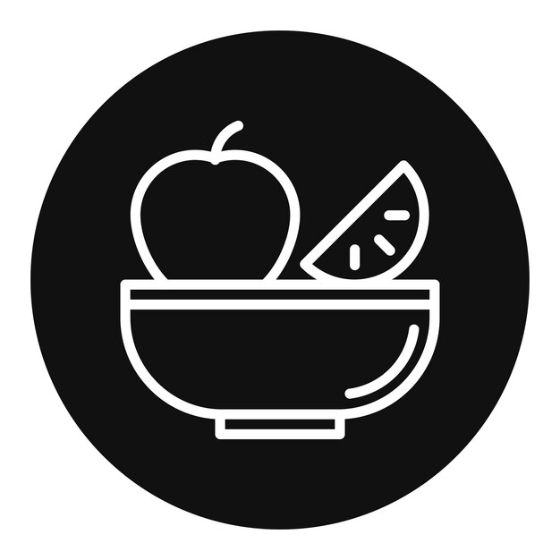Imagen vectorial del icono de la ensalada de frutas Se puede usar para el brunch