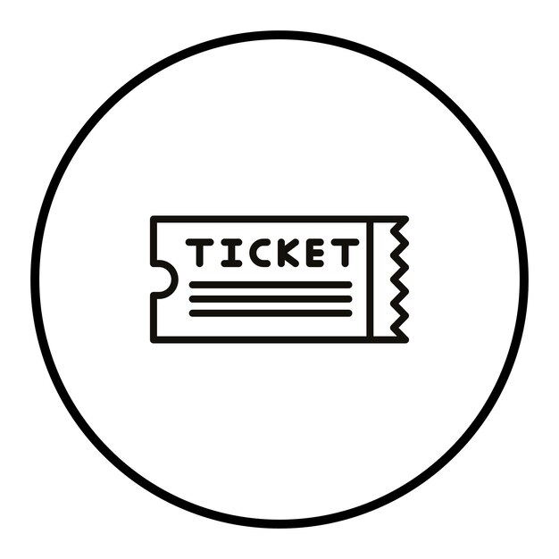 Imagen vectorial del icono de las entradas Se puede utilizar para la planificación de vacaciones