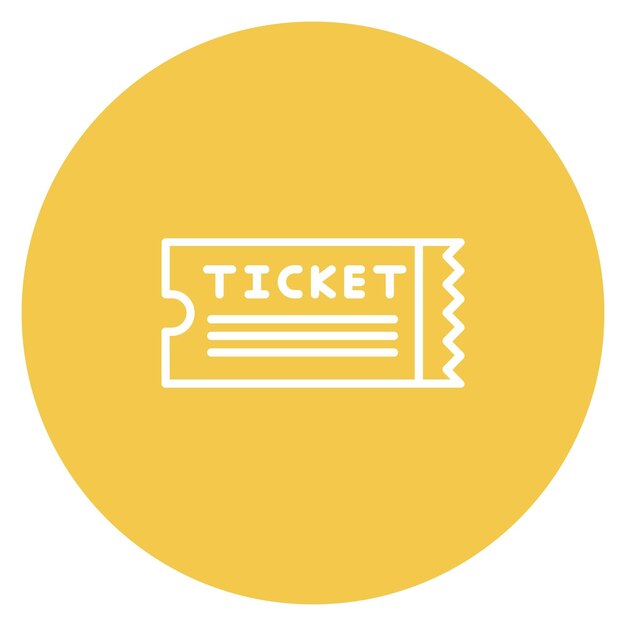 Imagen vectorial del icono de las entradas Se puede utilizar para la planificación de vacaciones