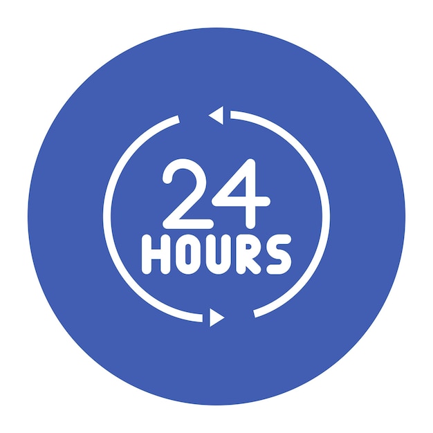Imagen vectorial del icono de entrega de 24 horas Se puede utilizar para la lavandería