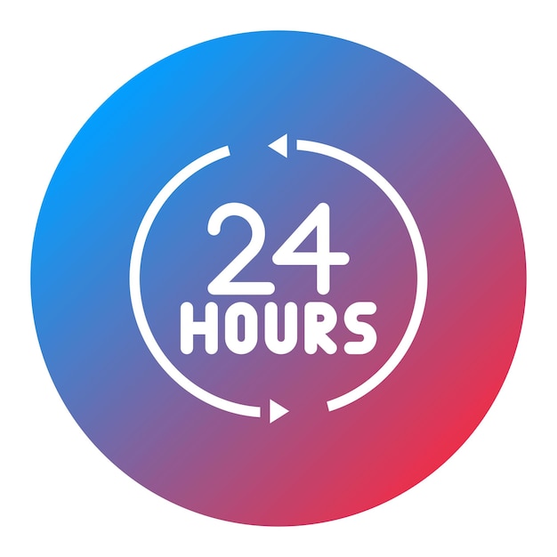Imagen vectorial del icono de entrega de 24 horas Se puede utilizar para la lavandería