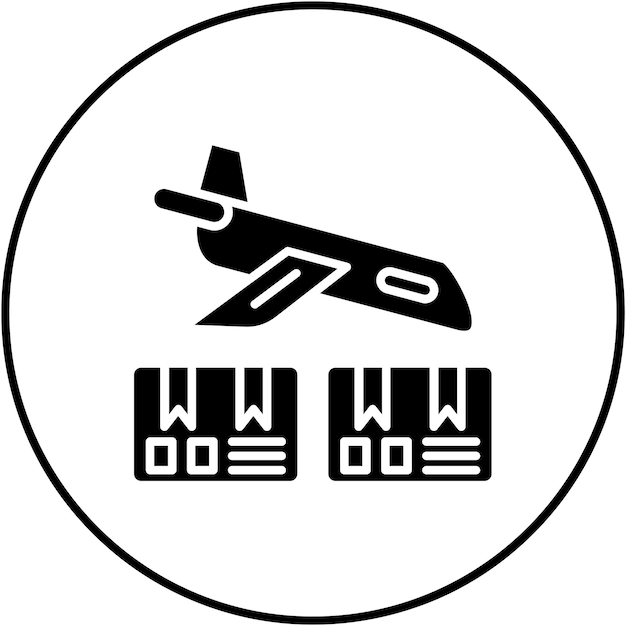 Imagen vectorial del icono de entrega de avión Se puede utilizar para la entrega y la logística