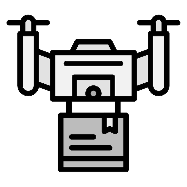 Imagen vectorial del icono de entrega de drones puede usarse para Cyberpunk