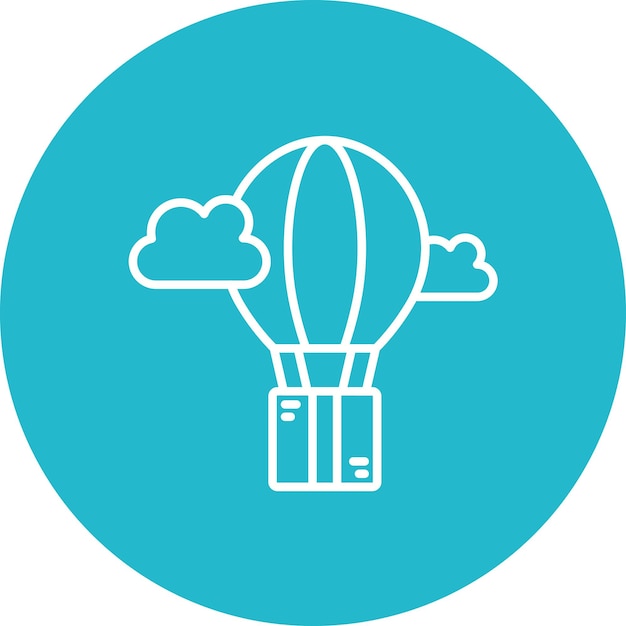 Imagen vectorial del icono de entrega de globos aéreos Se puede utilizar para la entrega de alimentos