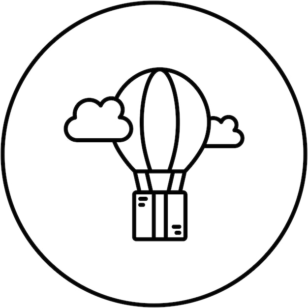Imagen vectorial del icono de entrega de globos aéreos Se puede utilizar para la entrega de alimentos