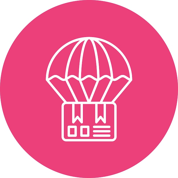 Imagen vectorial del icono de entrega en paracaídas Se puede utilizar para la entrega y la logística