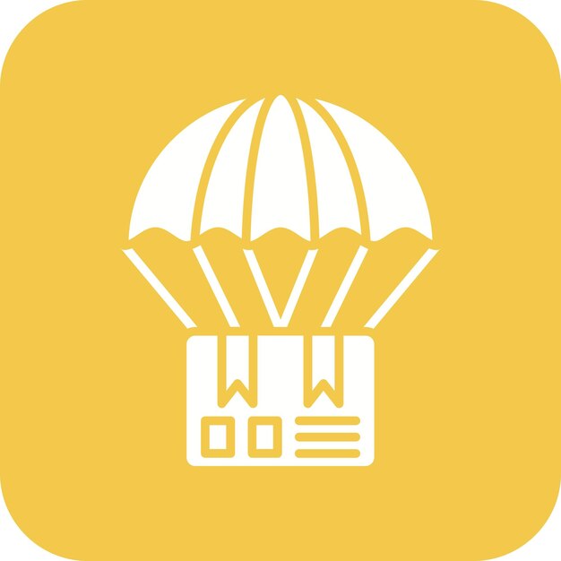 Imagen vectorial del icono de entrega en paracaídas Se puede utilizar para la entrega y la logística