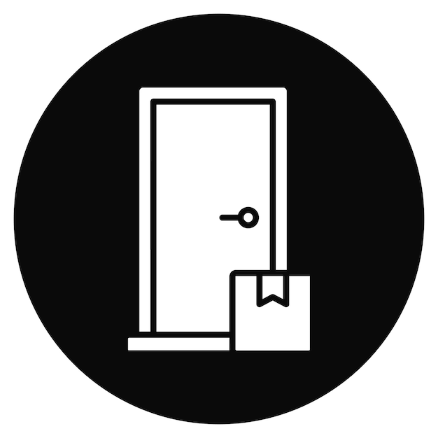 Imagen vectorial del icono de la entrega en la puerta Se puede utilizar para el envío