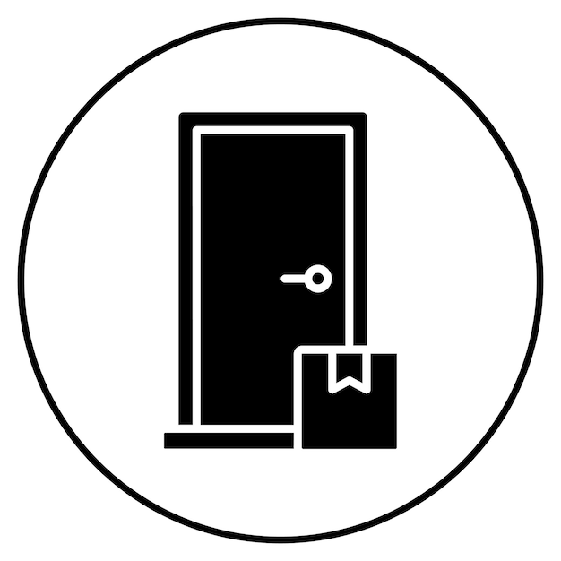 Imagen vectorial del icono de la entrega en la puerta Se puede utilizar para el envío