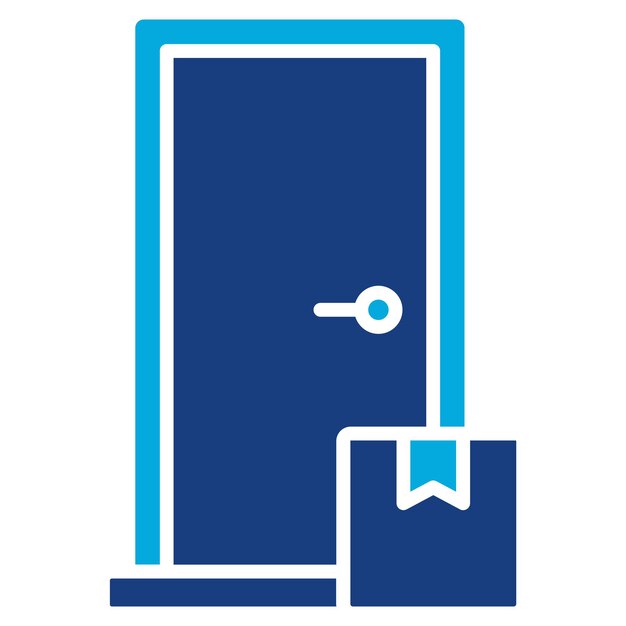 Imagen vectorial del icono de la entrega en la puerta Se puede utilizar para el envío