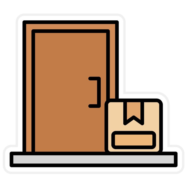 Imagen vectorial del icono de entrega a la puerta Se puede utilizar para la logística