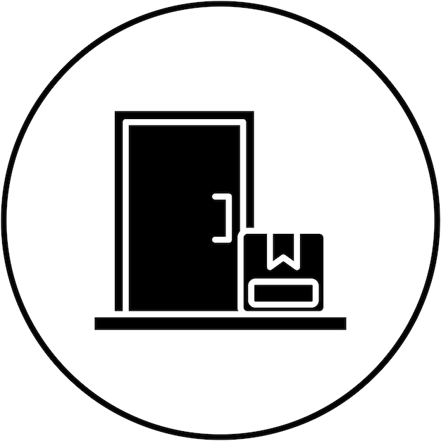 Imagen vectorial del icono de entrega a la puerta Se puede utilizar para la logística