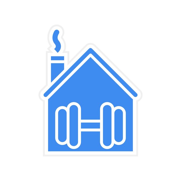 Imagen vectorial del icono de entrenamiento en casa Se puede usar para Untact World