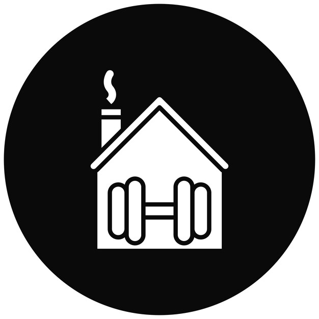 Imagen vectorial del icono de entrenamiento en casa Se puede usar para Untact World