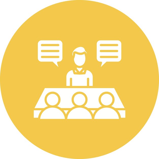 Imagen vectorial del icono de la entrevista en grupo Se puede utilizar para la búsqueda de empleo