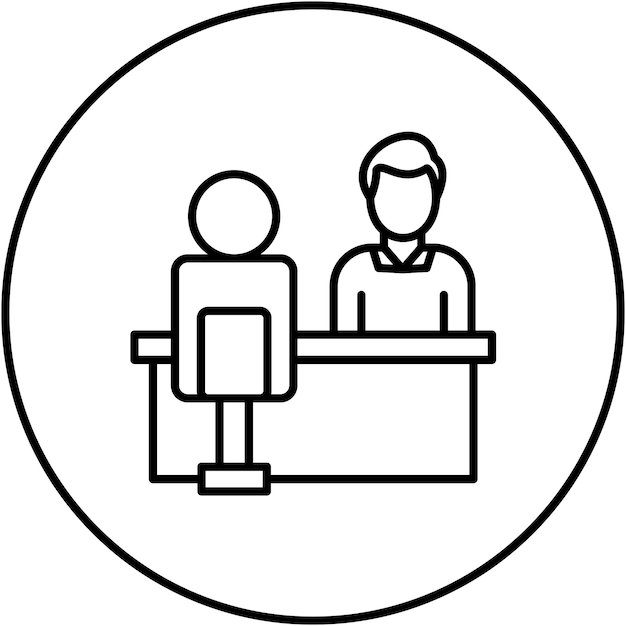 Imagen vectorial del icono de la entrevista en persona Puede utilizarse para la búsqueda de empleo