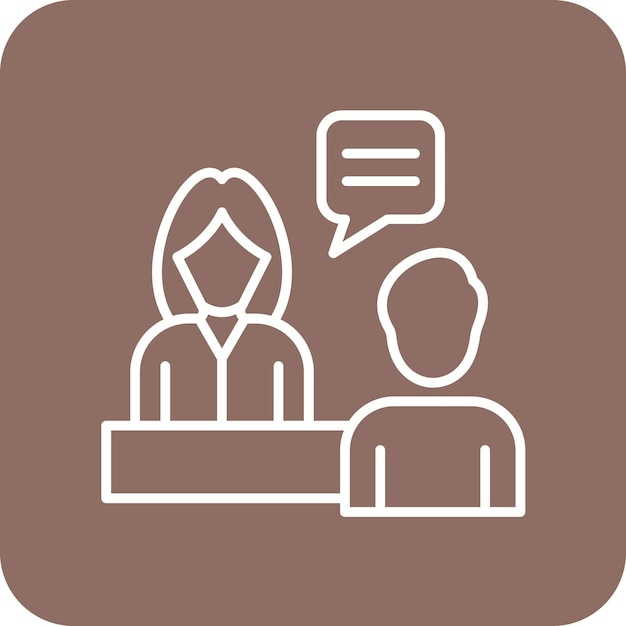 Imagen vectorial del icono de la entrevista Se puede utilizar para Noticias y Medios
