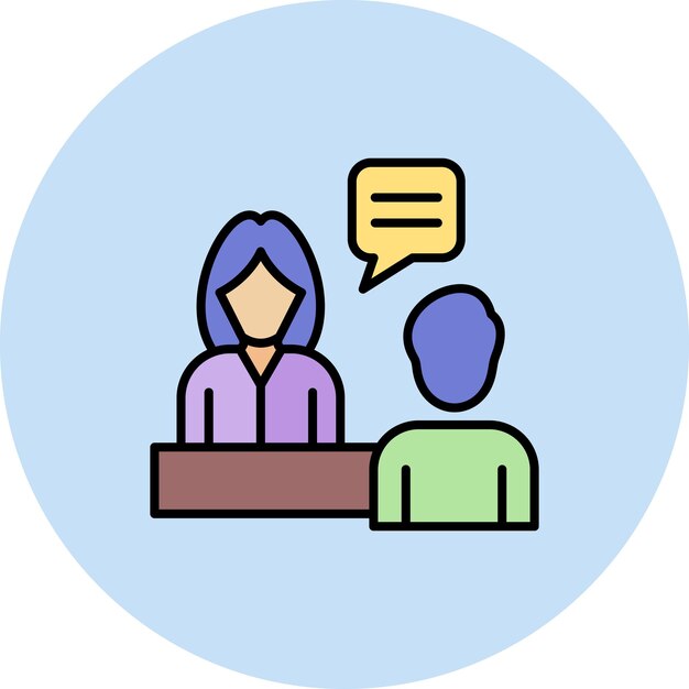 Imagen vectorial del icono de la entrevista Se puede utilizar para Noticias y Medios