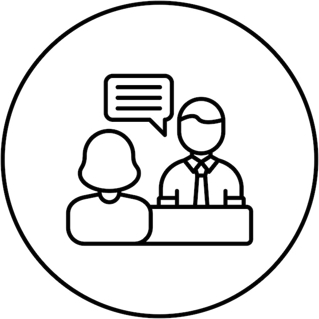 Imagen vectorial del icono de la entrevista Se puede utilizar para Recursos Humanos