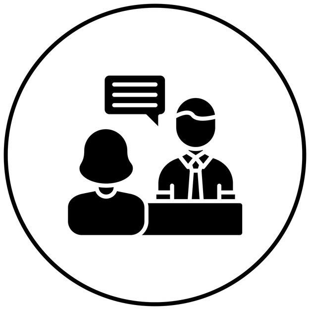 Imagen vectorial del icono de la entrevista Se puede utilizar para Recursos Humanos