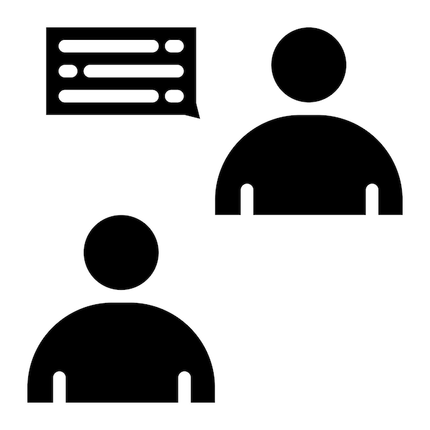 Imagen vectorial del icono de la entrevista Se puede utilizar para Recursos Humanos