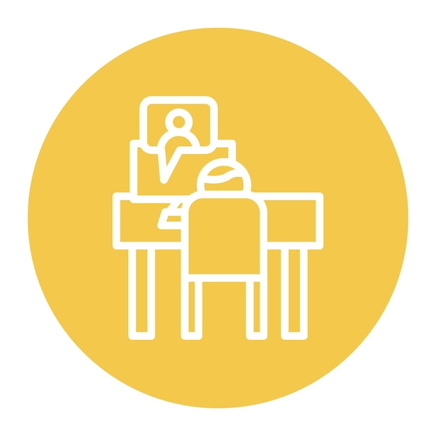 Imagen vectorial del icono de la entrevista remota Se puede utilizar para el trabajo remoto