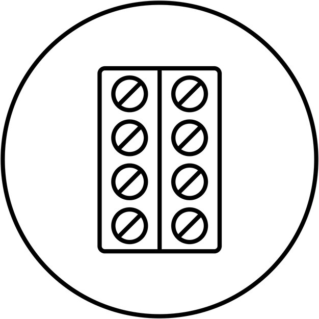 Imagen vectorial del icono del envase del comprimido Se puede utilizar para Medicine I